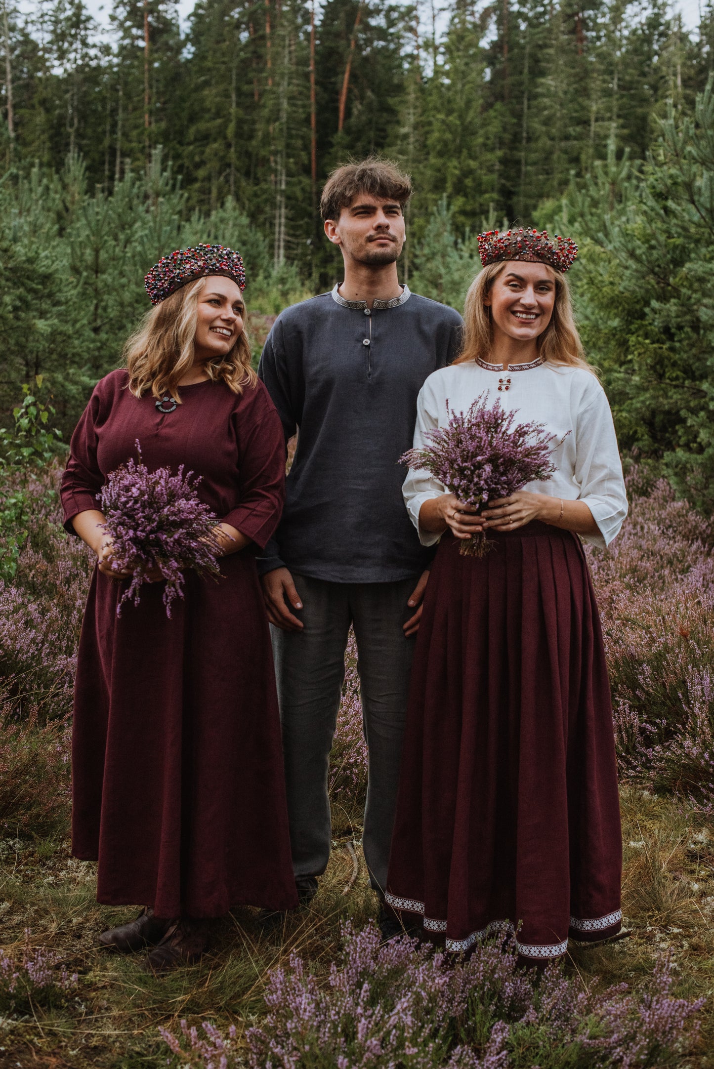 Vīriešu krekls lina tumši pelēks (asfalta) ar rakstainu stāvkrāgu M-XXL