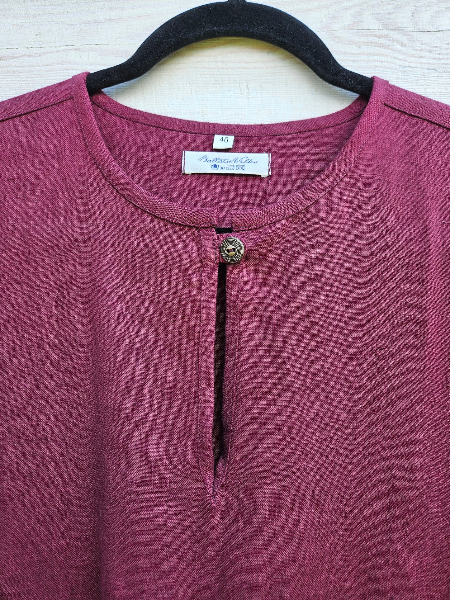 Sieviešu kleita lina aveņu tumši rozā 40 izm