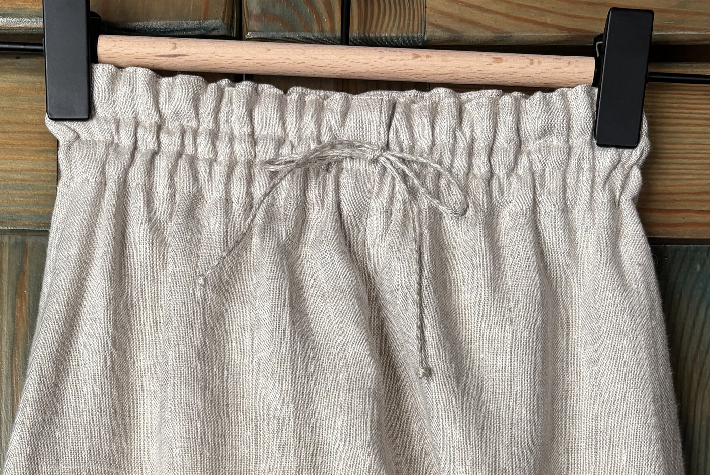 Zēnu lina bikses gaiši pelēkas melanža harēmtipa 62-98 izm