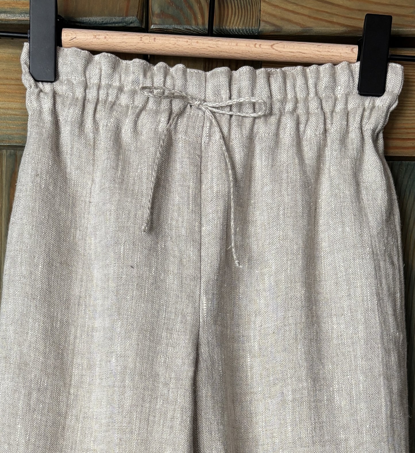 Zēnu lina bikses gaiši pelēkas melanža 122-128 izm