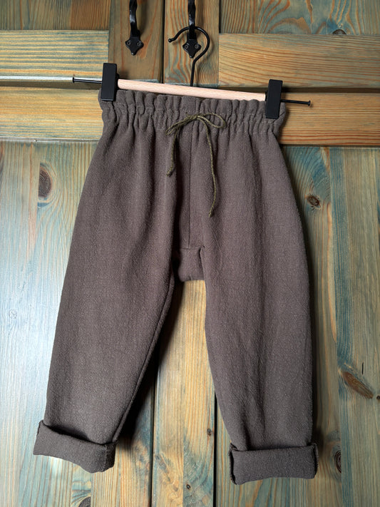 Zēnu bikses tumši haki zaļas harēmtipa 86 izm