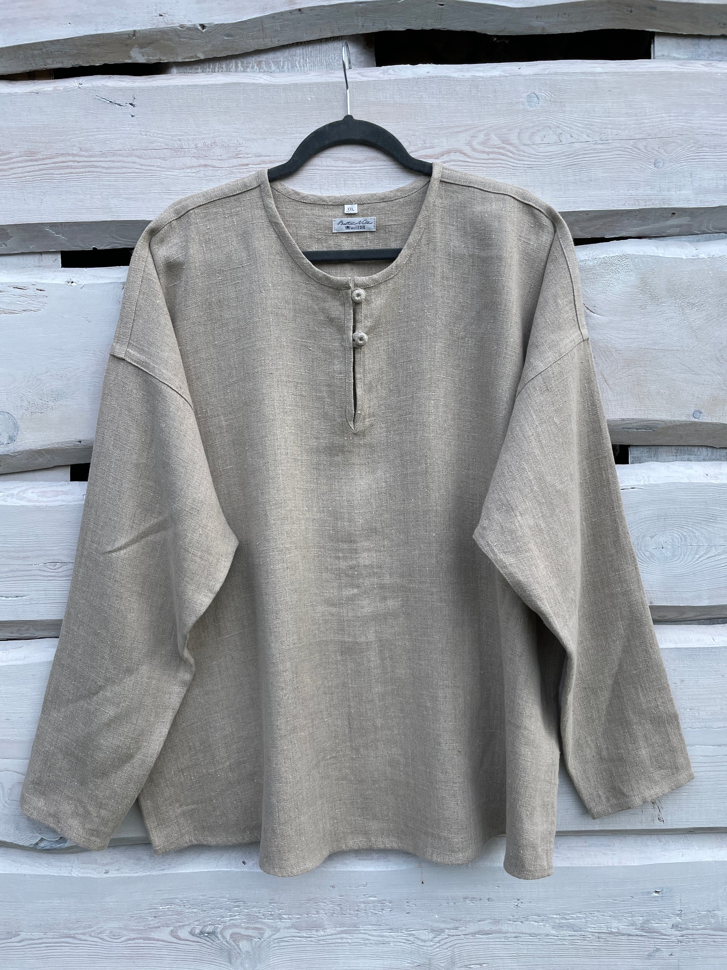 Vīriešu krekls lina pelēks XXL