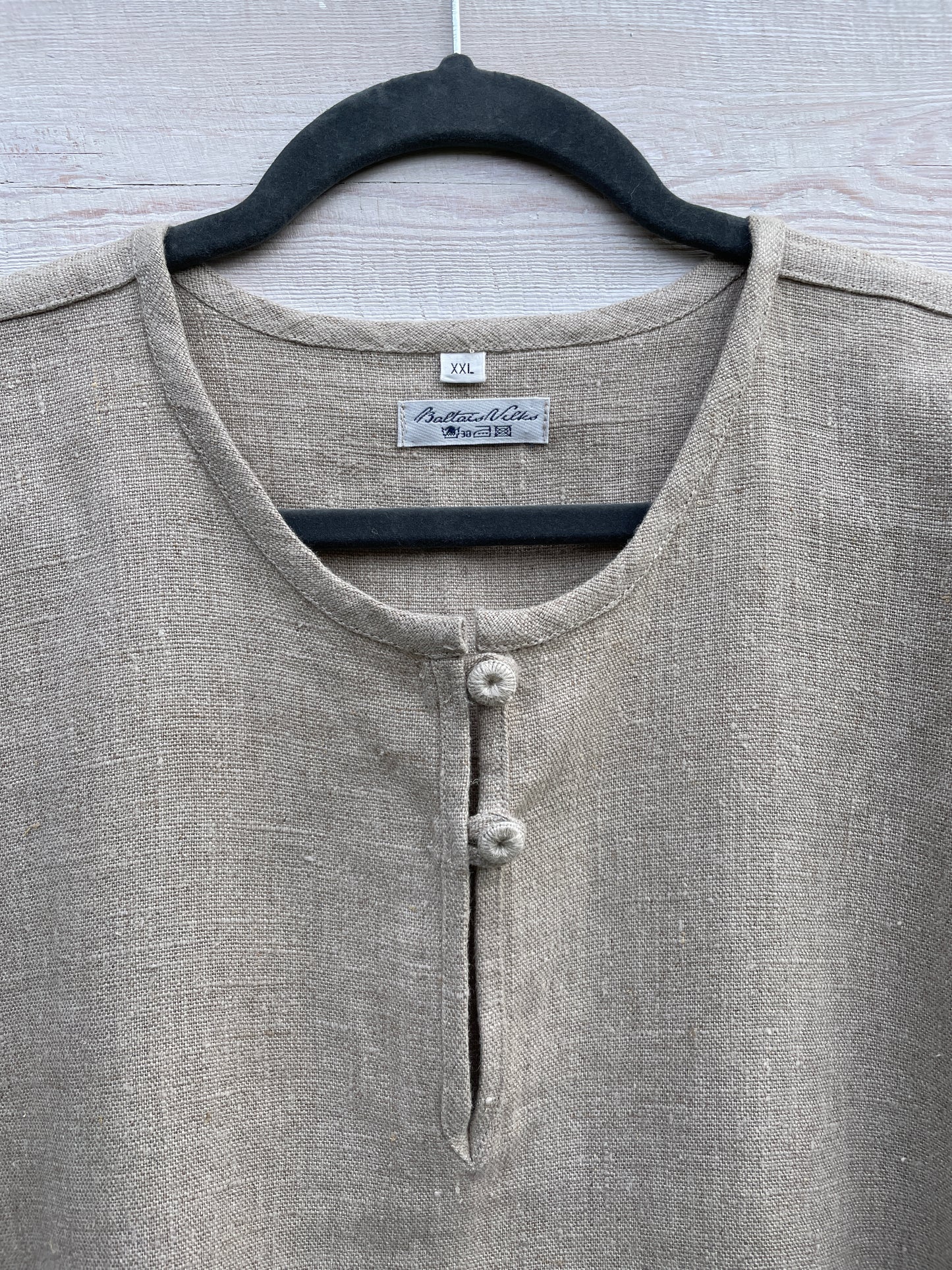 Vīriešu krekls lina pelēks XXL