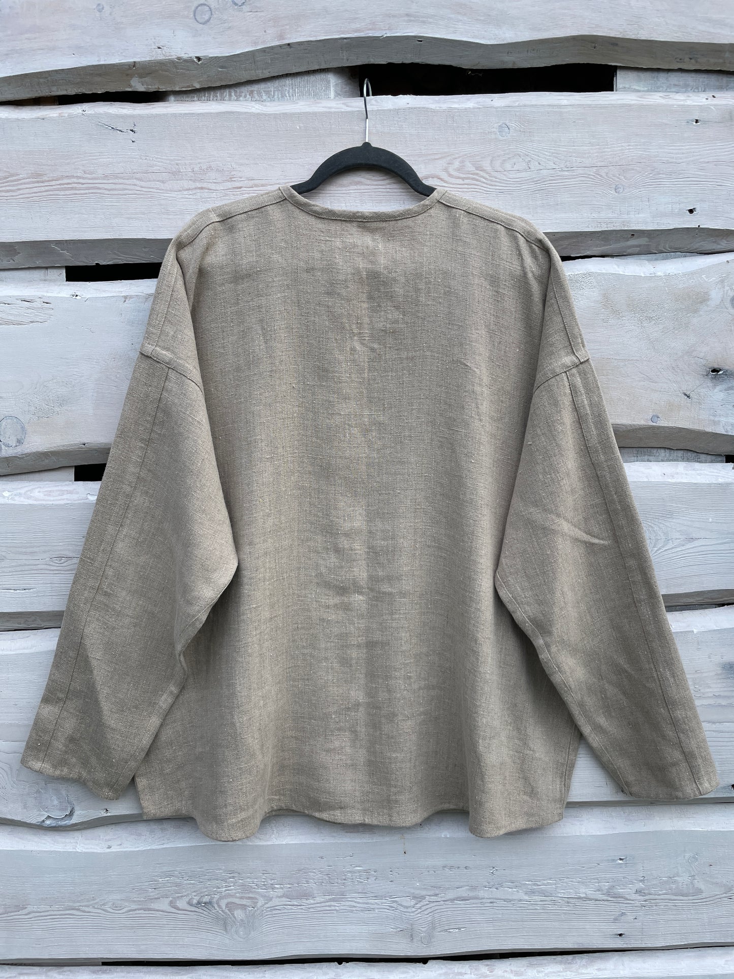 Vīriešu krekls lina pelēks XXL