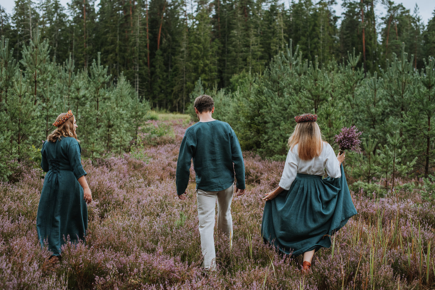 Sieviešu svārki zaļi zili melanža 40-44 izm